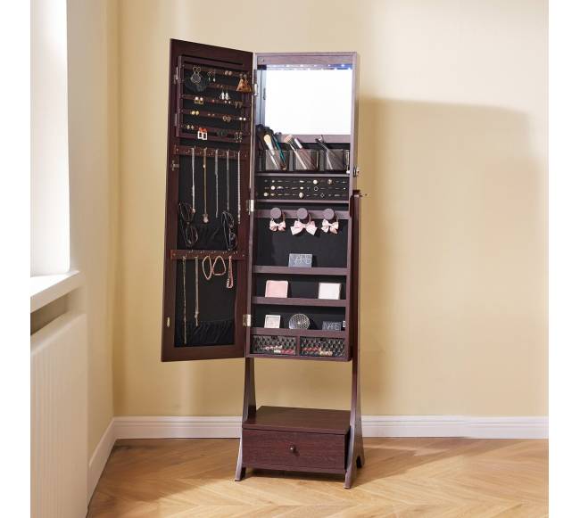 Veidrodis-su-papuošalų-spinta stovimas, rudos spalvos7