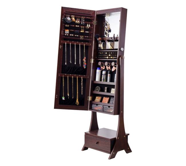Veidrodis-su-papuošalų-spinta stovimas, rudos spalvos10