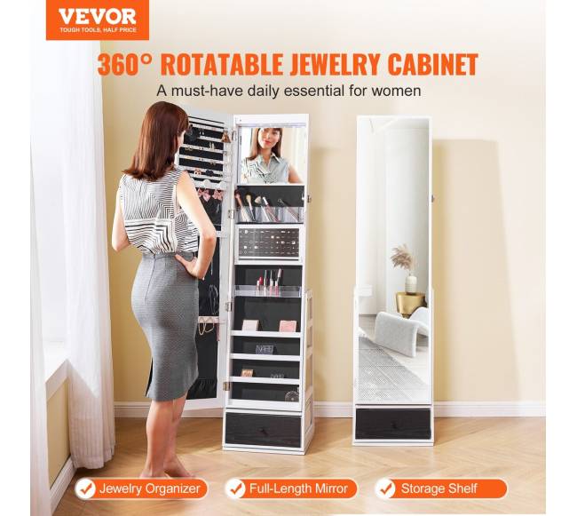 Paprastas papuošalų veidrodis su vieta daiktams1