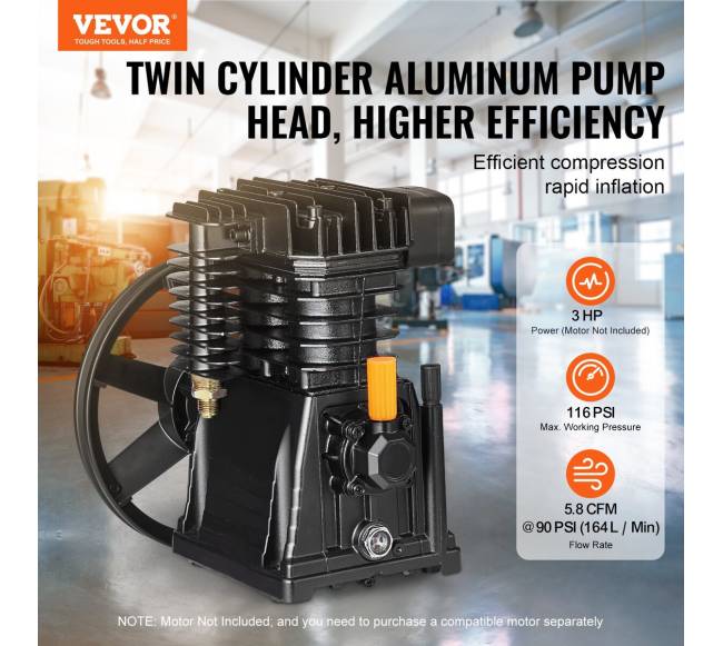 Oro kompresoriaus siurblio galvutė 3 AG 164 lmin 90 PSI1