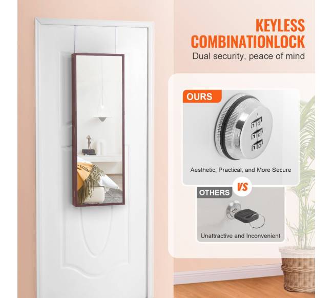 Veidrodinė papuošalų spinta su užraktu2