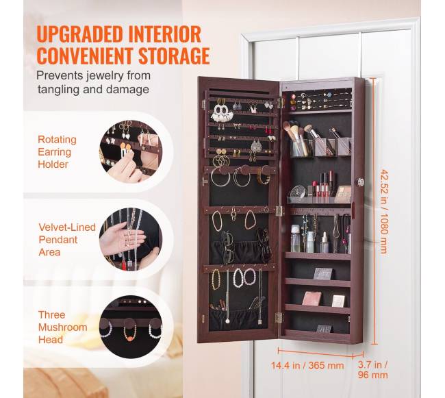 Veidrodinė papuošalų spinta su užraktu3