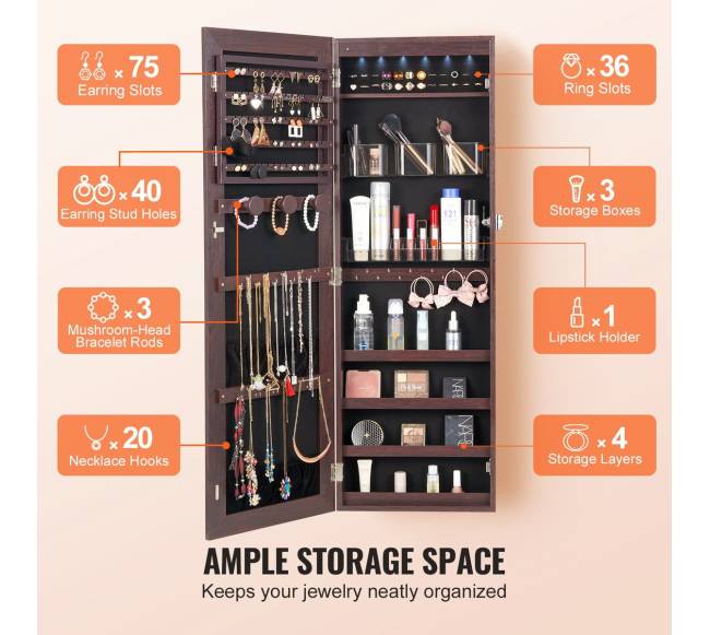 Veidrodinė papuošalų spinta su užraktu4