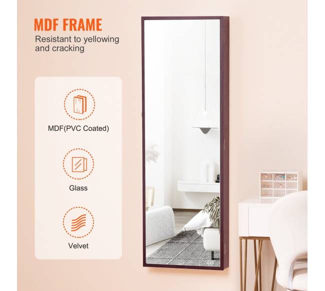 Veidrodinė papuošalų spinta su užraktu5