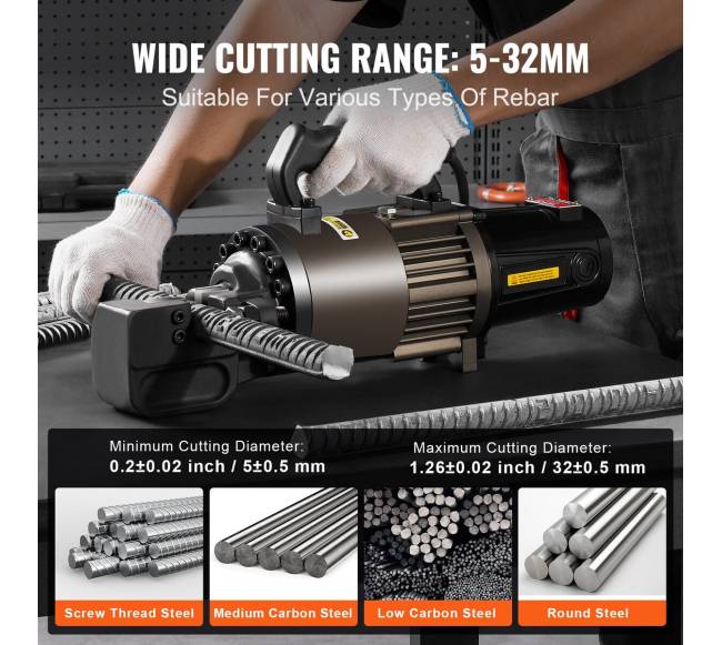 2300W elektrinis hidraulinis armatūros pjaustytuvas iki 32mm3