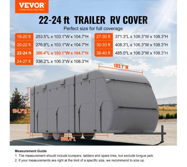 Kelioninė RV priekabos uždanga 7,0 - 7,6 m1