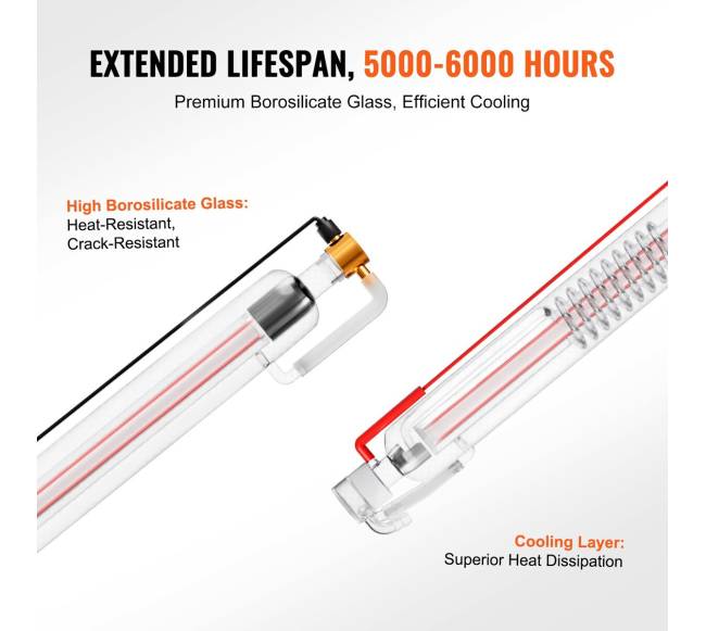 60W CO2 lazerio vamzdis iš borosilikatinio stiklo3
