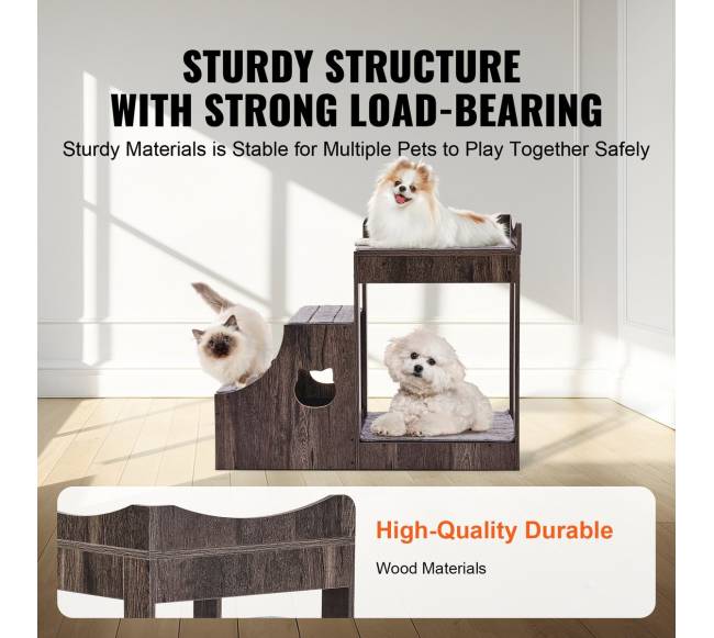 Gyvūnų lova su laipteliais ir laikymo erdve3