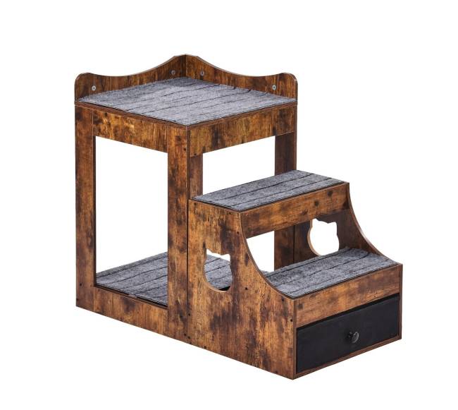 Gyvūnų lova su laiptais ir laikymo vieta0