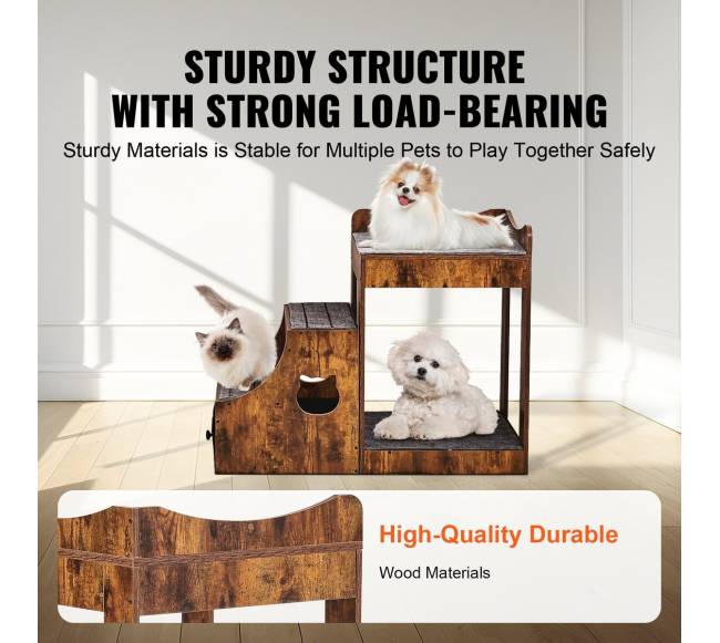 Gyvūnų lova su laiptais ir laikymo vieta3