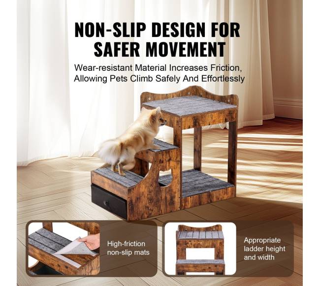 Gyvūnų lova su laiptais ir laikymo vieta4