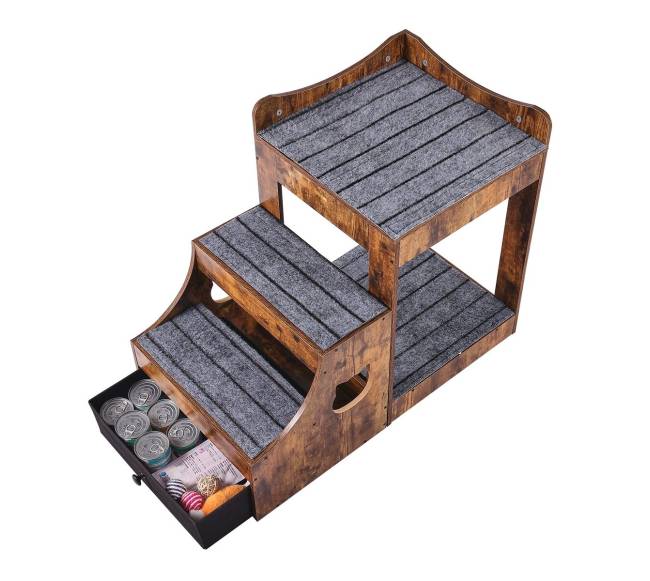 Gyvūnų lova su laiptais ir laikymo vieta10