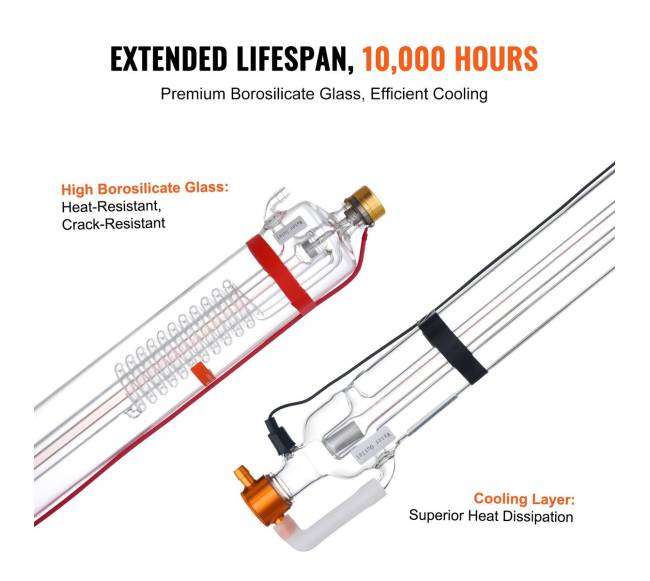 90W CO2 lazerio vamzdis 1250 mm3