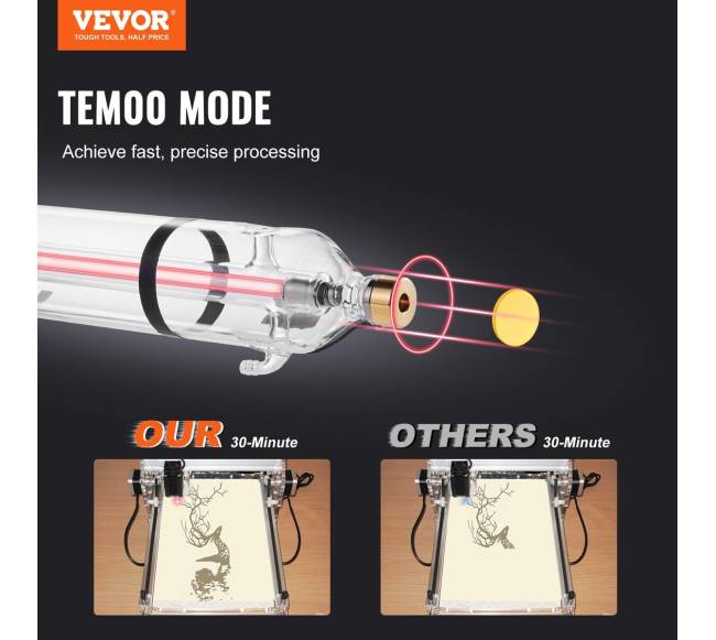 130W CO2 lazerio vamzdis 1650 mm pjovimo lazeriu1