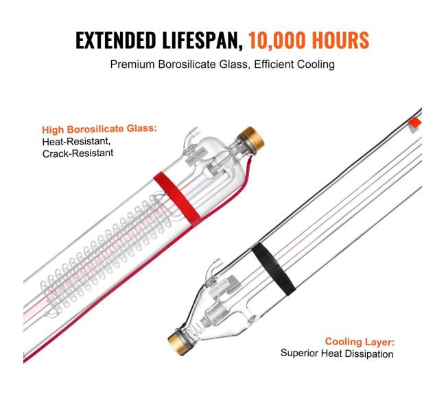 130W CO2 lazerio vamzdis 1650 mm pjovimo lazeriu3
