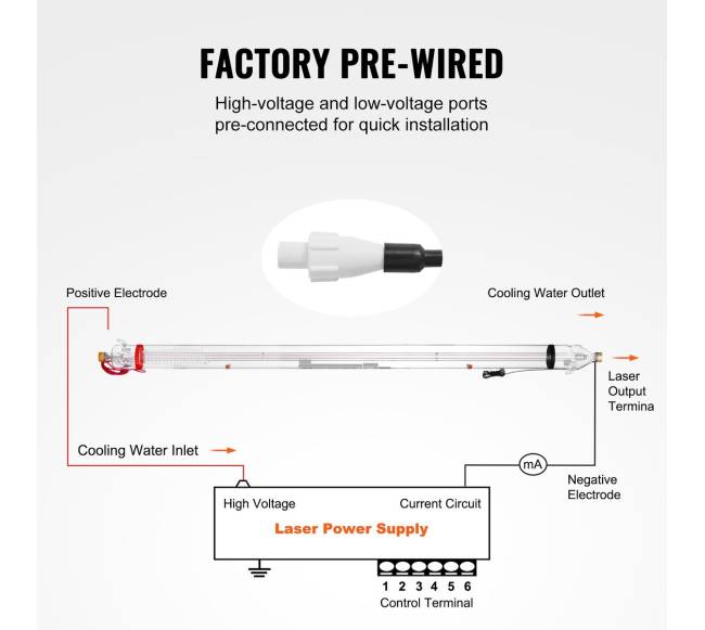 130W CO2 lazerio vamzdis 1650 mm pjovimo lazeriu4