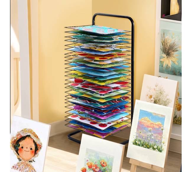 Meno džiovyklė su 25 lentynomis ir ratukais7