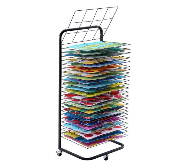 Meno džiovyklė su 25 lentynomis ir ratukais9