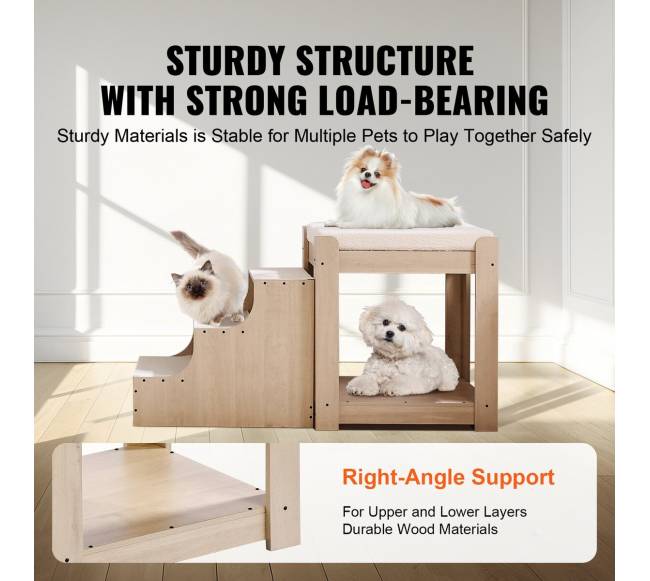 Gyvūnų dviaukštė lova su laipteliais3