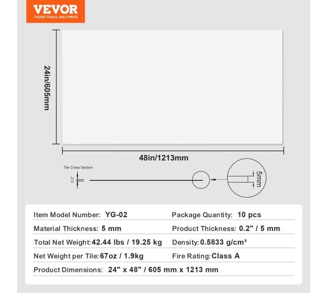 Lubos plytelės baltos 10 vnt. 60x60 cm6