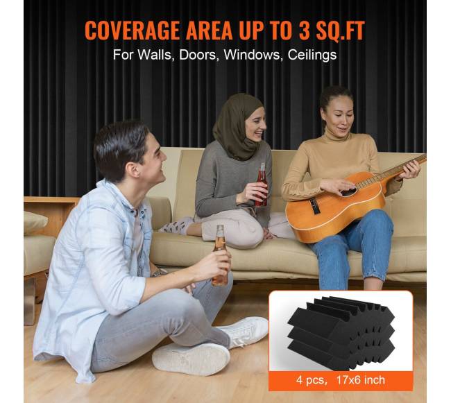 Garso izoliacinės putos 4 vnt. su klijais4