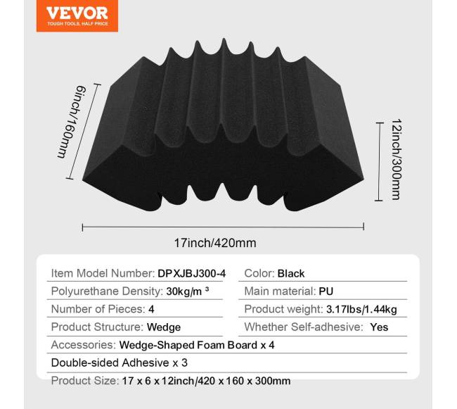 Garso izoliacinės putos 4 vnt. su klijais6