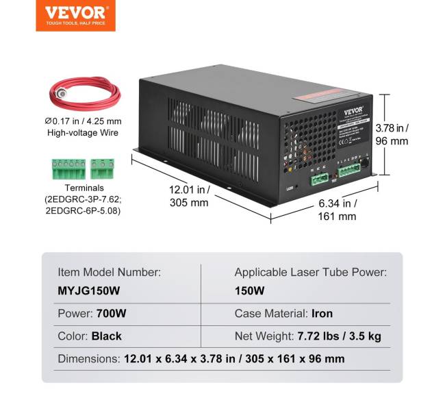 150W CO2 lazerio maitinimo šaltinis6