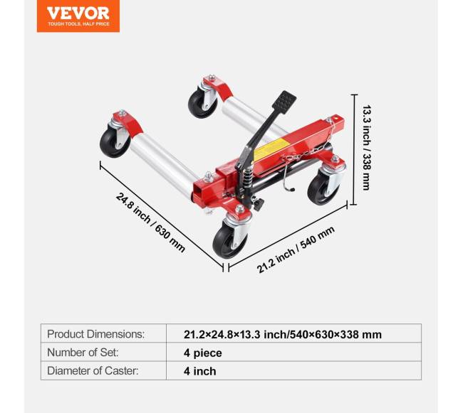 Automobilinis padėklas su ratukais 4 vnt.6