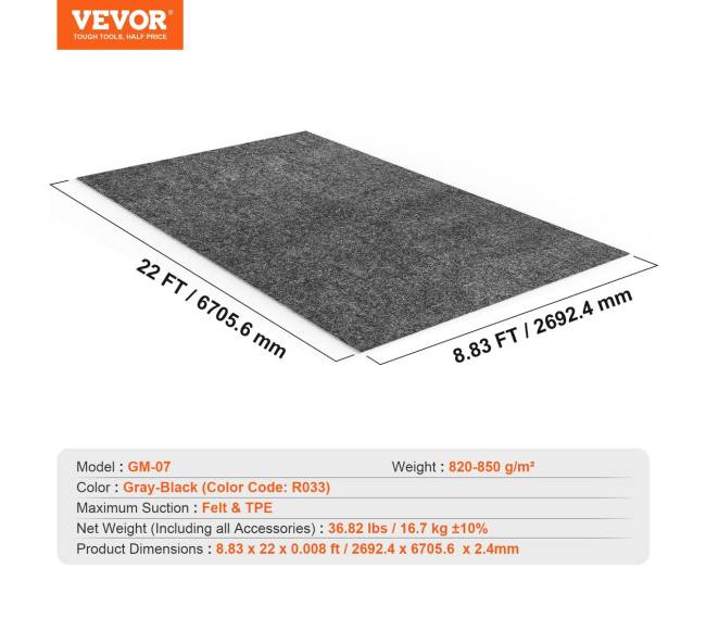 Garažo grindų kilimėlis, apsauga nuo vandens ir naftos6