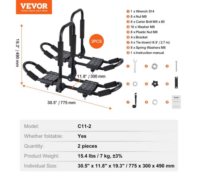 J-bar tipo keltuvas kanojų stogo laikikliui6