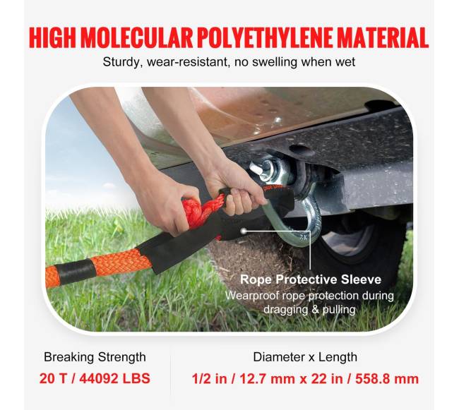 Sintetinė vilkimo virvė su kilpos užraktais 2 vnt2