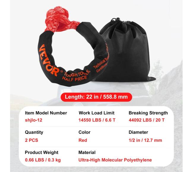 Sintetinė vilkimo virvė su kilpos užraktais 2 vnt6