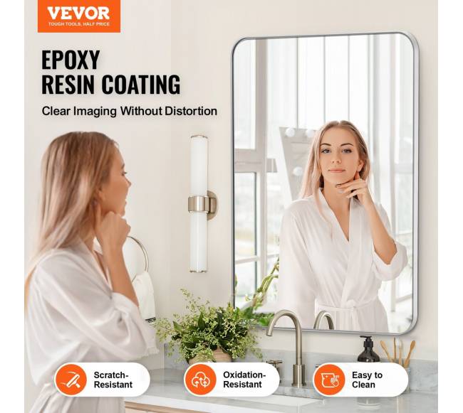 Kvadratinis sieninis veidrodis su aliuminio rėmu1