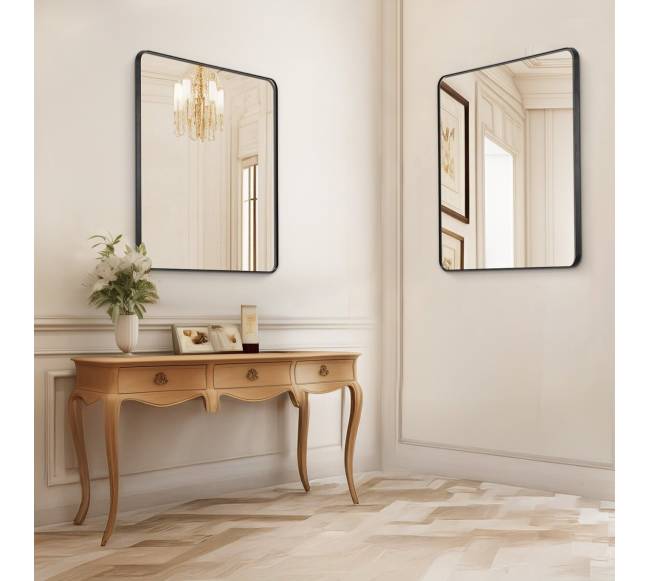 Kvadratinis sieninis veidrodis su aliuminio rėmu7