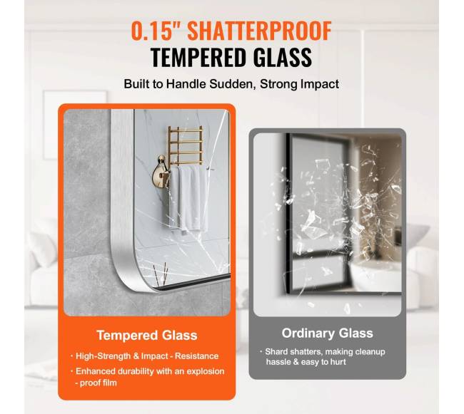 Kvadratinis sieninis veidrodis su aliuminio rėmu2