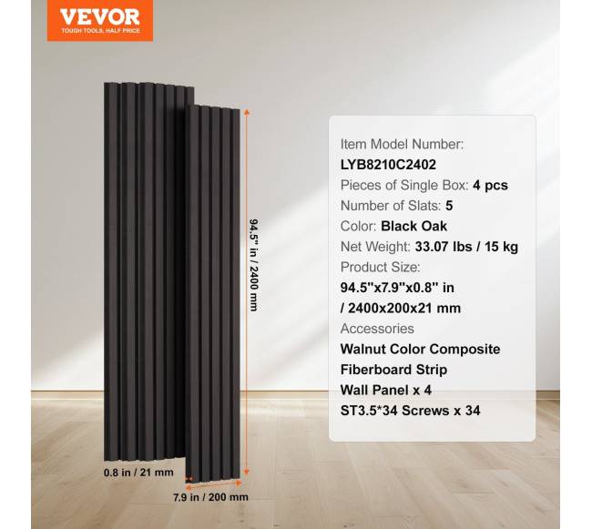 Akustinės plokštės sienoms juodo ąžuolo6