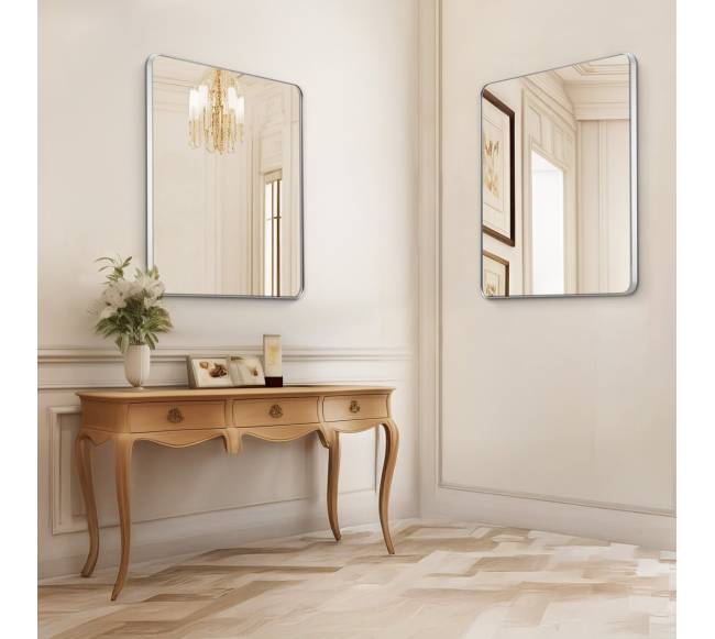 Kvadratinis sieninis veidrodis su aliuminio rėmu7