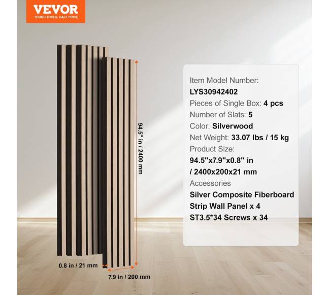 Sidabrinės medinės akustinės plokštės sienoms6