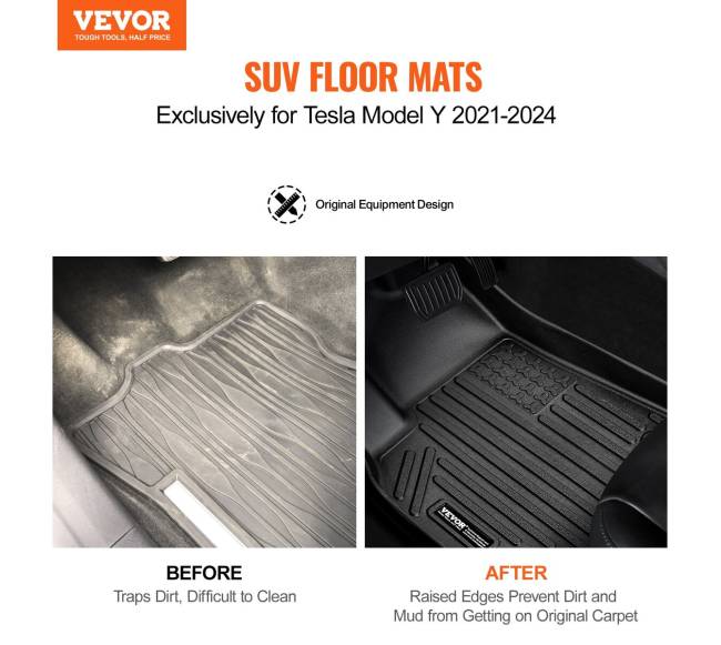 Tesla Model Y grindų kilimėliai1