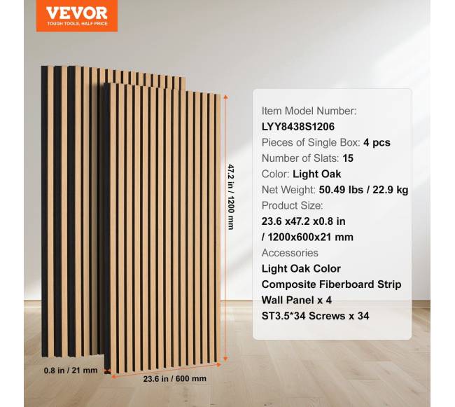 Medinės akustinės plokštės šviesus ąžuolas6