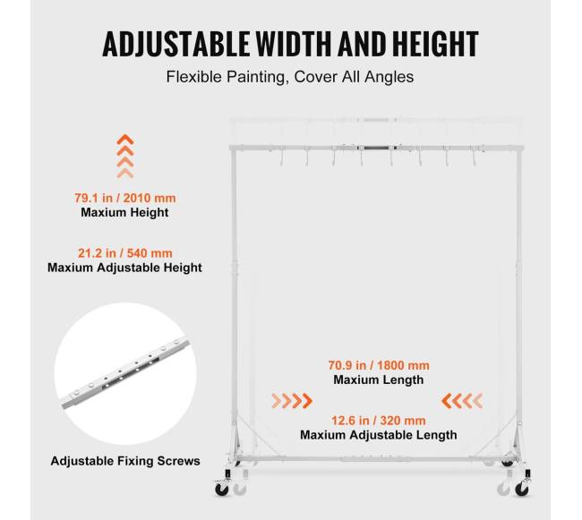 Reguliuojamas dažymo stovas su kabliukais2