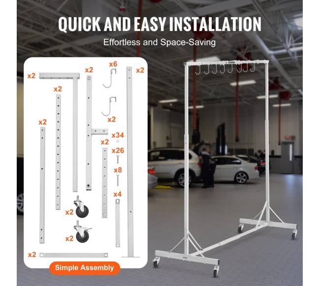 Reguliuojamas dažymo stovas su kabliukais5