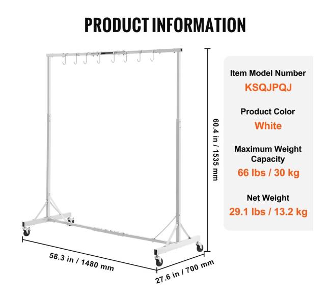 Reguliuojamas dažymo stovas su kabliukais6