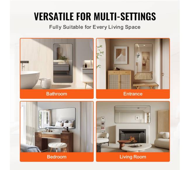 Veidrodėlis su aliuminio rėmu 182x91 cm4