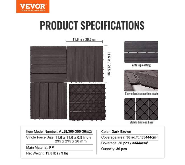 Susijungiamos terasos plytelės, tamsiai rudos6