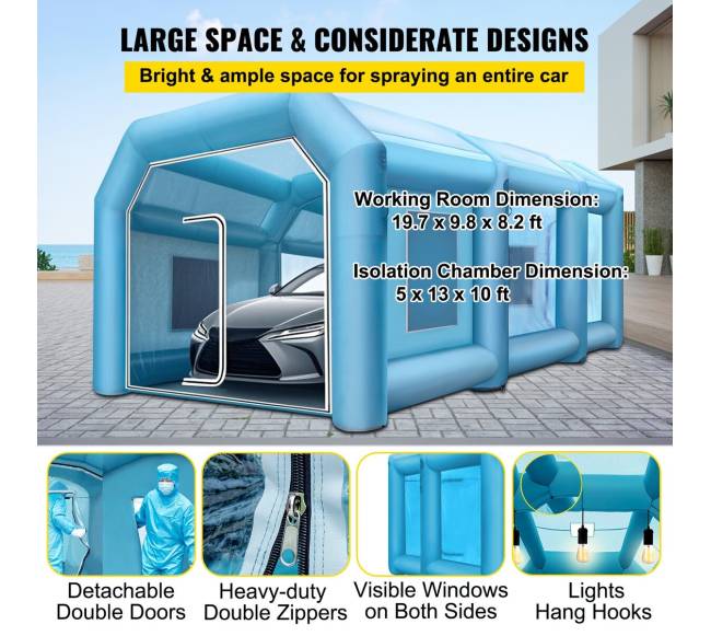 8 x 4 x 3 m pripučiama dažymo kabina3