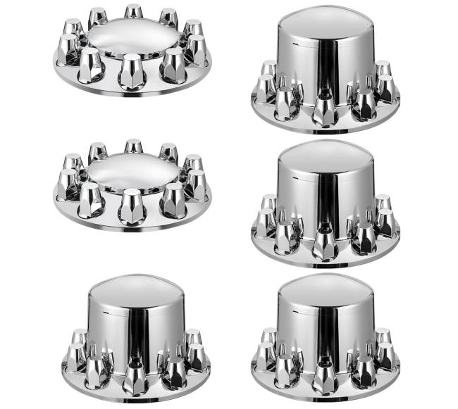 Priekinių ir galinių ašių gaubtų komplektas su veržlių dangteliais0