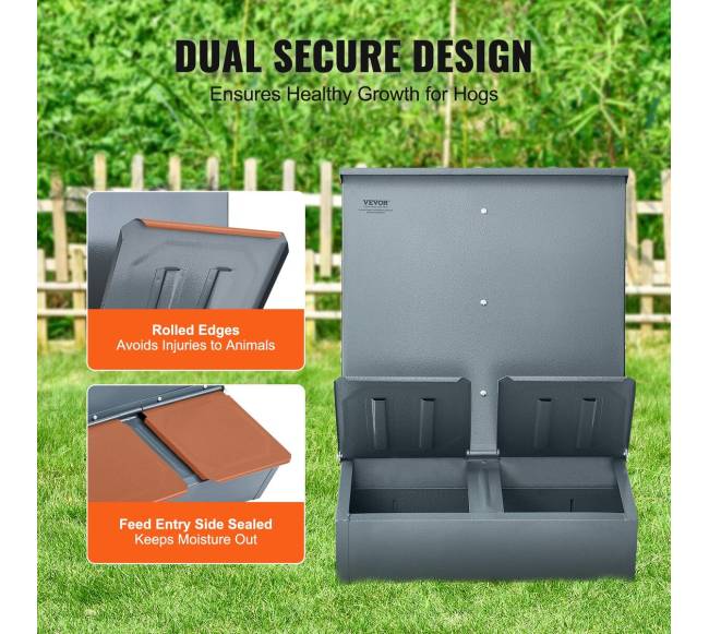 Kiaulių šėrykla su dvigubomis durimis 3.7 statinės3