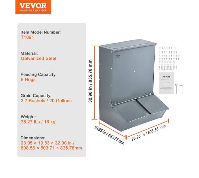 Kiaulių šėrykla su dvigubomis durimis 3.7 statinės6