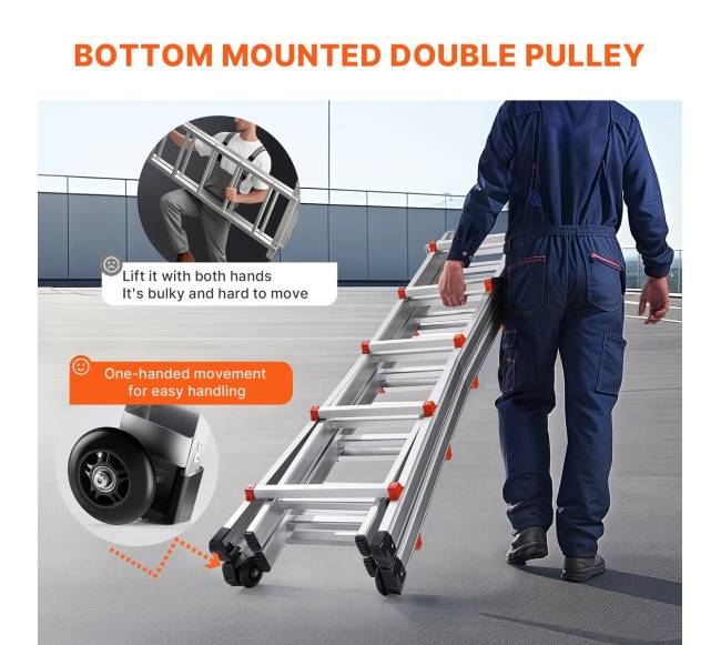 Ištraukiamos kopėčios 16.7 FT su rėmu2